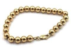 14kt Yellow gold beaded gold link bracelet