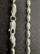 Sterling Silver Italian Oval Ball Bead Chain 4mm 925 Italy Rice Bracelet 8"