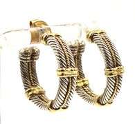 925 Sterling silver and gold double row hoops