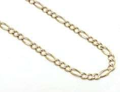 Strong 14K Yellow & White Gold Figaro Necklace