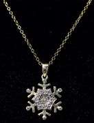 Diamond Snowflake Necklace in Vermeil Sterling Silver