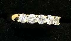 DELICATE 14K YELLOW GOLD NATURAL DIAMOND WEDDING BAND