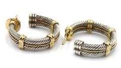 925 Sterling silver and gold double row hoops