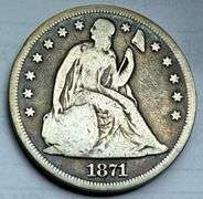 1871 With Motto Seated Dollar