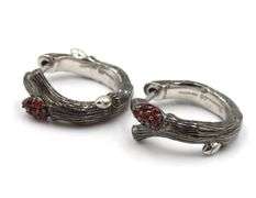 2 Pairs of 925 sterling silver signed hoop earrings