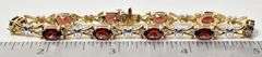 Amazing 10K Yellow Gold Red Garnet and Diamond Bracelet