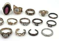 Group lot of Vintage 925 sterling silver rings
