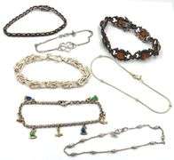 Vintage 925 sterling silver group lot of  bracelets