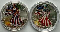 1999 2000 Enameled Silver Eagles