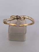 CERTIFIED 18K YELLOW GOLD AND DIAMOND BANGLE BRACELET