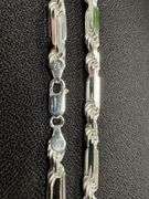 Sterling Silver Long Rope Figarope 6mm Wide Knot Figaro Link Necklace Chain 24"