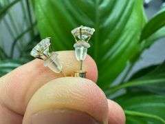 14k Yellow Gold Round 5mm Moissanite Stud Screw Back Earrings