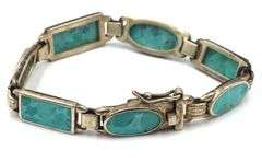 Group lot of Vintage 925 sterling silver turquoise bracelets