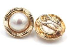 14kt Yellow gold Mabe earrings