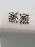 BRAND NEW 4.00 CARATS LAB GROWN DIAMOND STUDS. 14K YELLOW GOLD