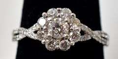 Elegant 14K White Gold Diamond Ring
