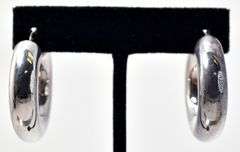 Thick Hoop Earrings in Sterling Silver