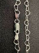 Sterling Silver Italian Love Heart Chain 5.3mm Solid 925 Italy Infinity Promise Necklace 14"