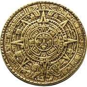Aztec Sun and Moon Brass Coin Collectible