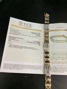 MEN'S CERTIFIED BRAND NEW 14K YELLOW AND WHITE GOLD DIAMOND BRACELET
