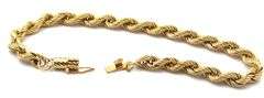 14kt Yellow gold rope bracelet
