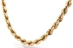 14kt Yellow gold rope chain necklace