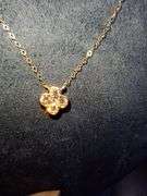 Elegant 14K Yellow Gold Chain with A Flower Pendant