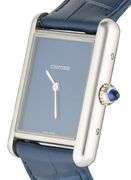 Cartier Tank Must Large 4323, 34 X 26mm, Blue Dial, Stainless Steel Watch