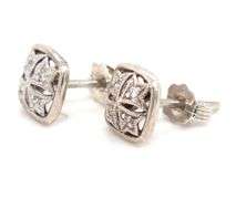 Gabriel & Co open work diamond stud earrings in 925 sterling silver