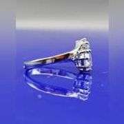 14 K White Gold Plated Twin Solitaires White Ice Blue Lab Simulated Diamond Ring