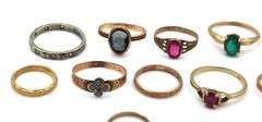 Instant Collection of 19 Vintage Gold Baby Rings