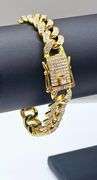 14 Kt Gold Plated 38.2 Gram Cuban Curb Link Bracelet