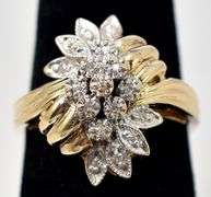 Sparkling 14K Yellow Gold Diamond Ring