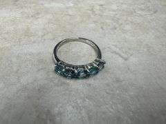 Sterling Silver 925 Natural Gemstone Blue Topaz Ring Size 9