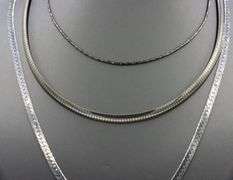 Group lot of 3 vintage 925 sterling silver chains