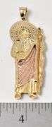 Holy 14K 3 Tone Gold Religious Pendant with Diamonds