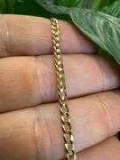 14k Yellow Gold Solid Curb Chain 3mm Link Necklace 24"