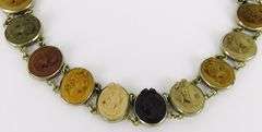 19th C. Antique Carved Lava Cameo Bracelet