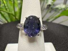 Sterling Silver 925 Iolite Gemstone Ring Size 6