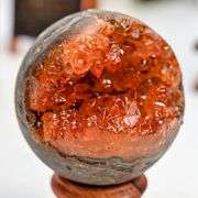 Orange Amethyst Quartz Geode Sphere