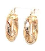 14kt Two tone gold hoop earrings