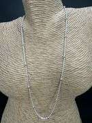 Sterling Silver Diamond-Cut Rope Bead Chain 1.5mm Solid 925 Italy New 18"