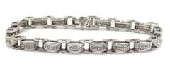 14kt White gold diamond contemporary style link bracelet