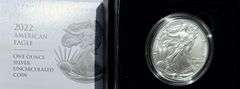 2022 W  Uncirculated Silver Eagle With Box & Paper