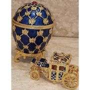 24K Gold Imperial Egg and Tsar Carriage Set