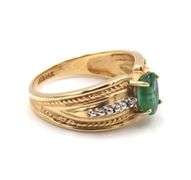 Byzantine Inspired 14K YG Emerald Ring