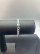 Sparkling 14.5 Ctw Lab Simulated Diamond 14 Kt White Gold Plated Tennis Bracelet