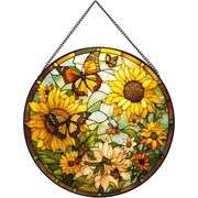 Hand-Painted Sunflower Stained Glass Suncatcher