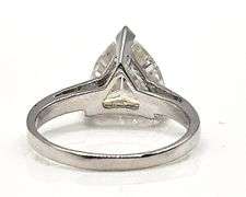 14 Kt White Gold Plated 2.75 Ct Lab Simulated Heart Cut Diamond Ring