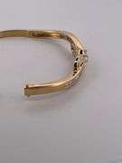 CERTIFIED 18K YELLOW GOLD AND DIAMOND BANGLE BRACELET